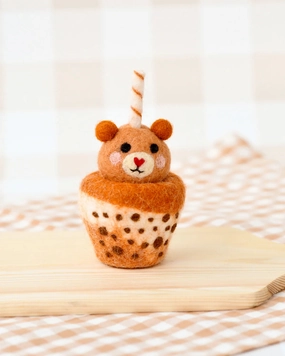 Sale Felt Bear Boba Bubble Tea Drink