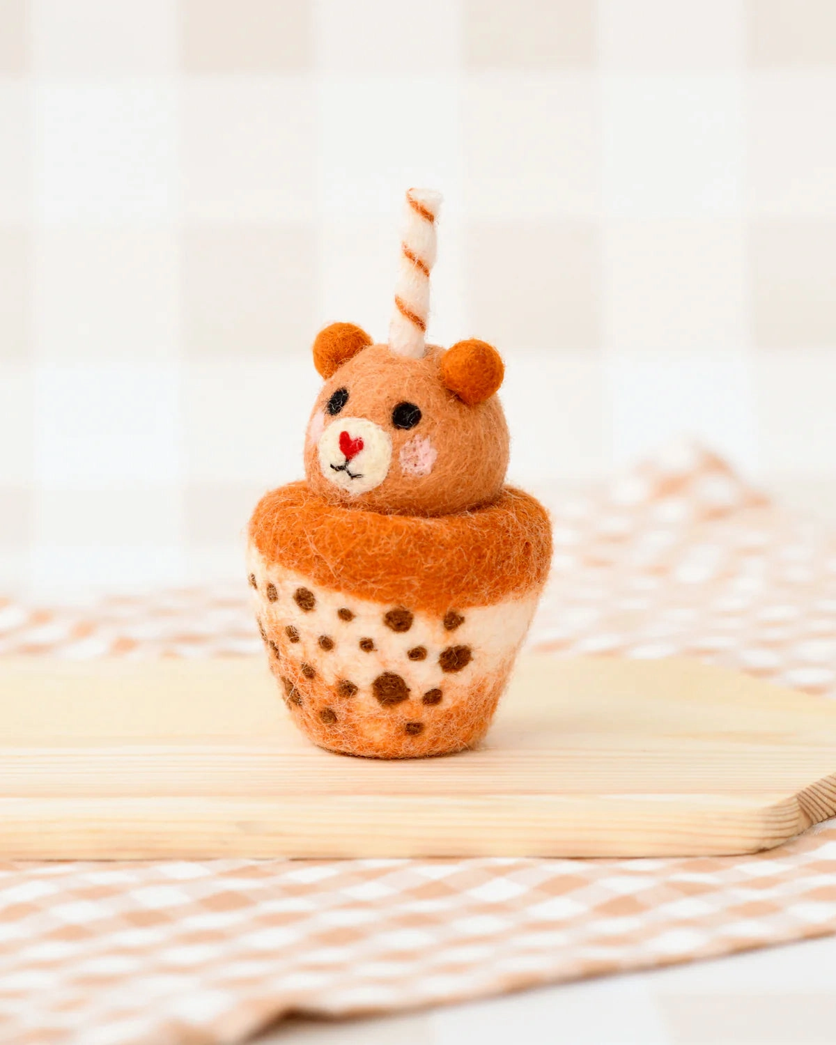 Sale Felt Bear Boba Bubble Tea Drink