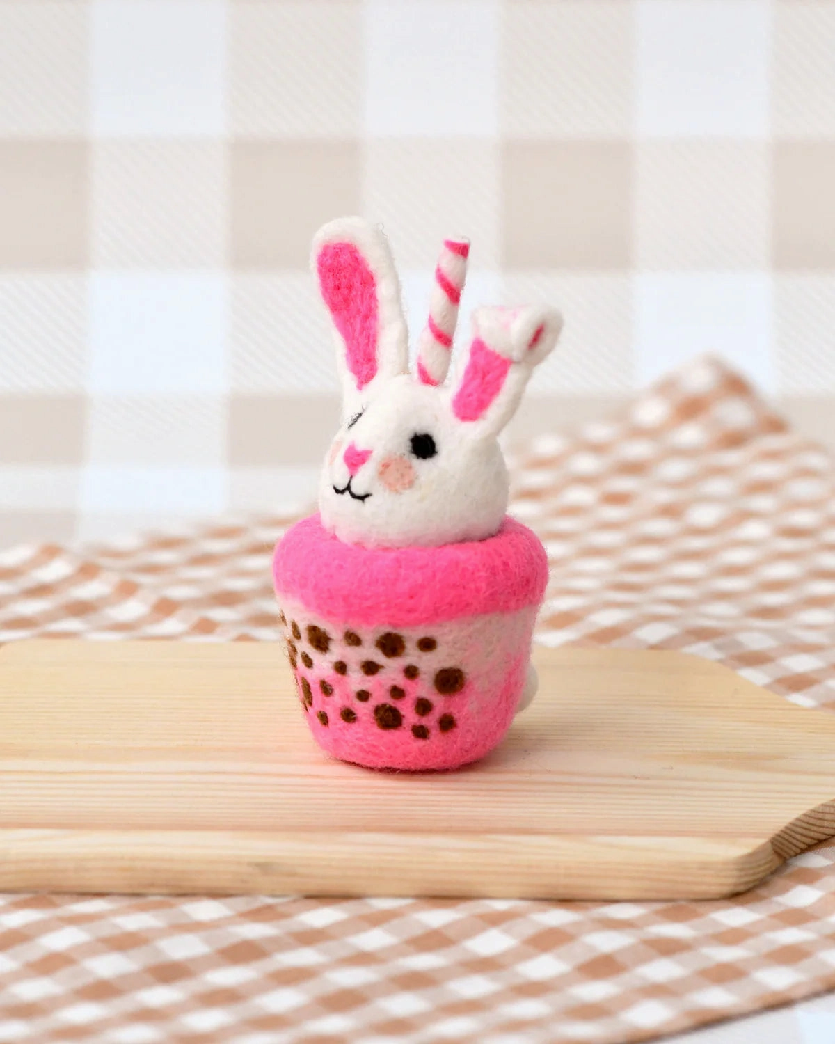 Sale Felt Bunny Boba Bubble Tea Drink