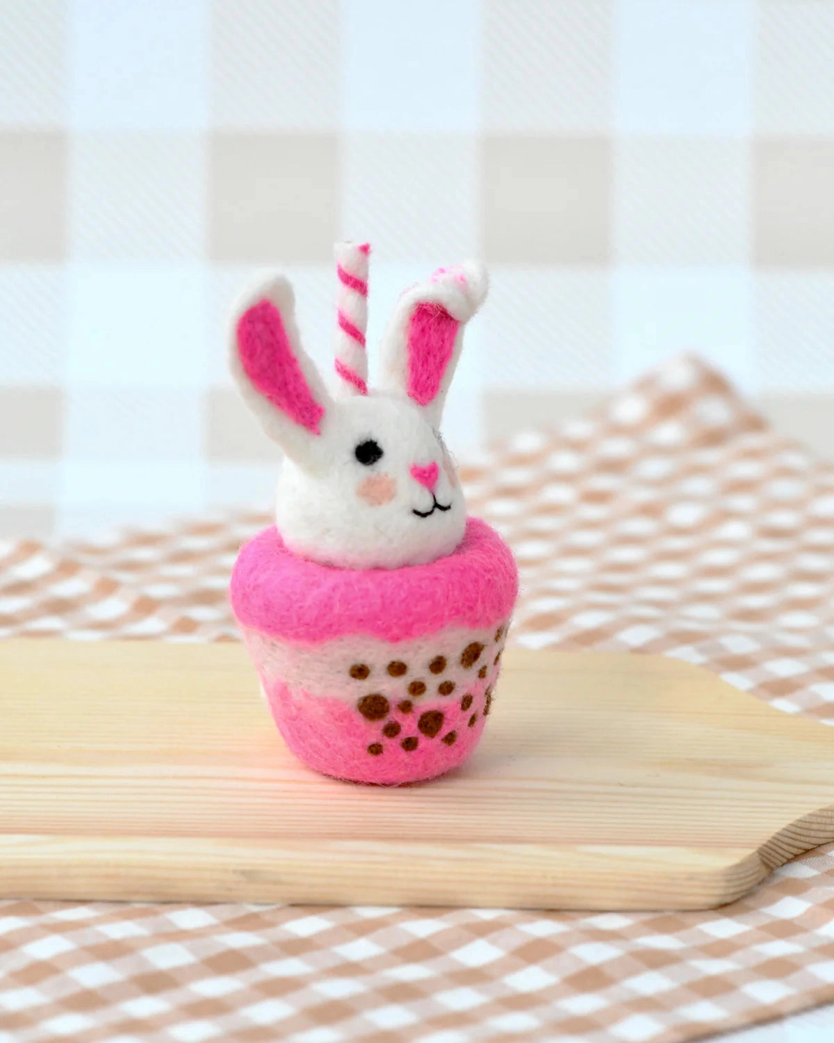 Sale Felt Bunny Boba Bubble Tea Drink