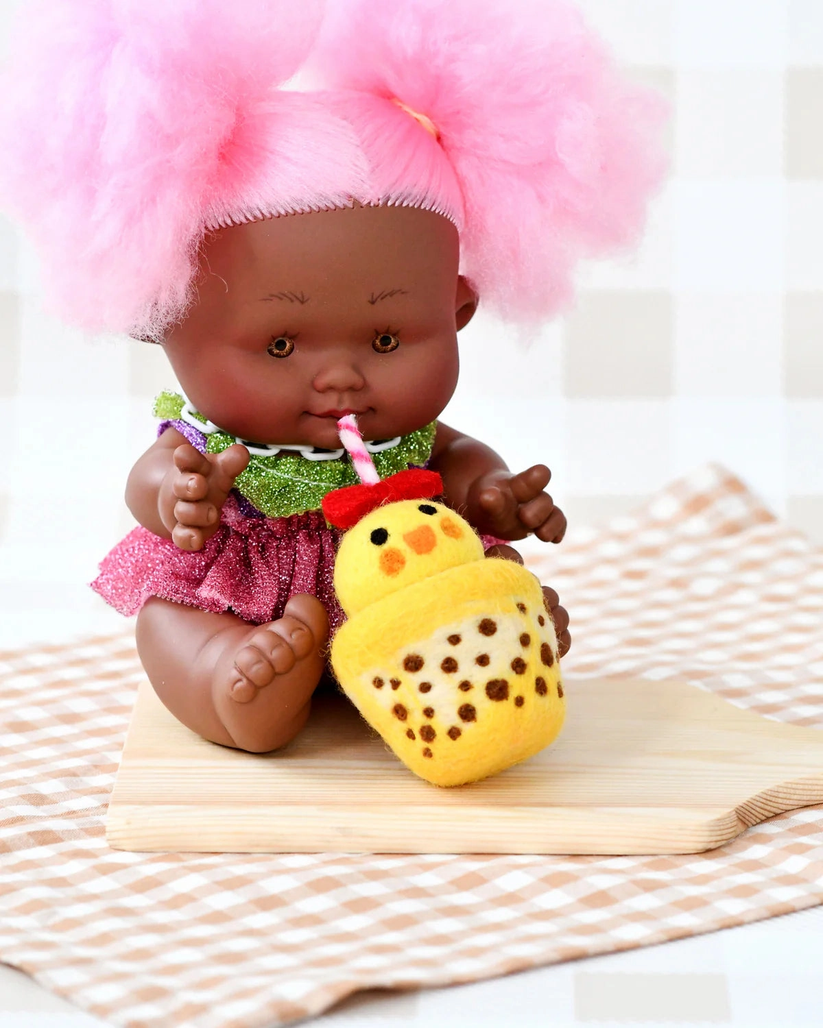 Sale Felt Chick Boba Bubble Tea Drink