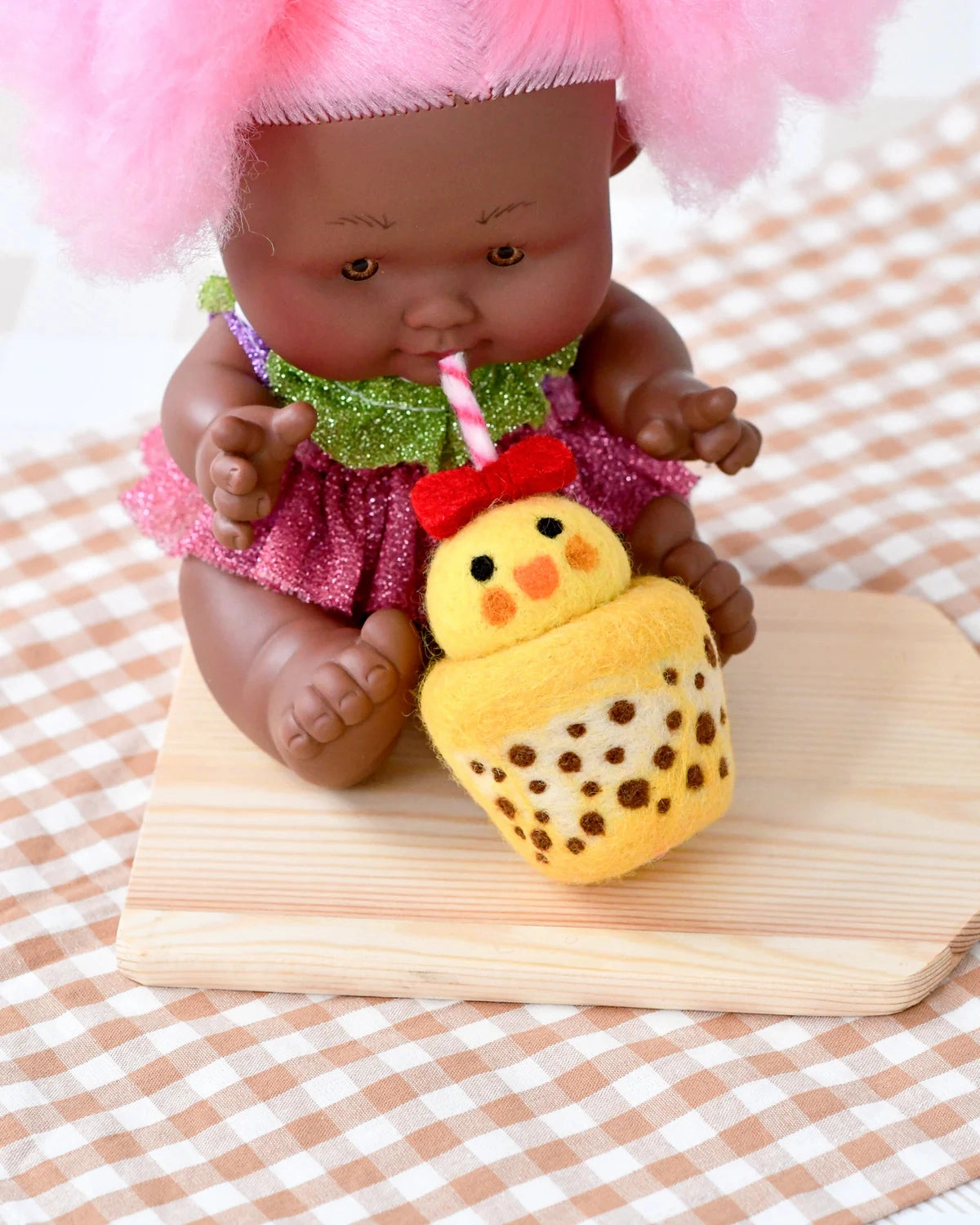Sale Felt Chick Boba Bubble Tea Drink