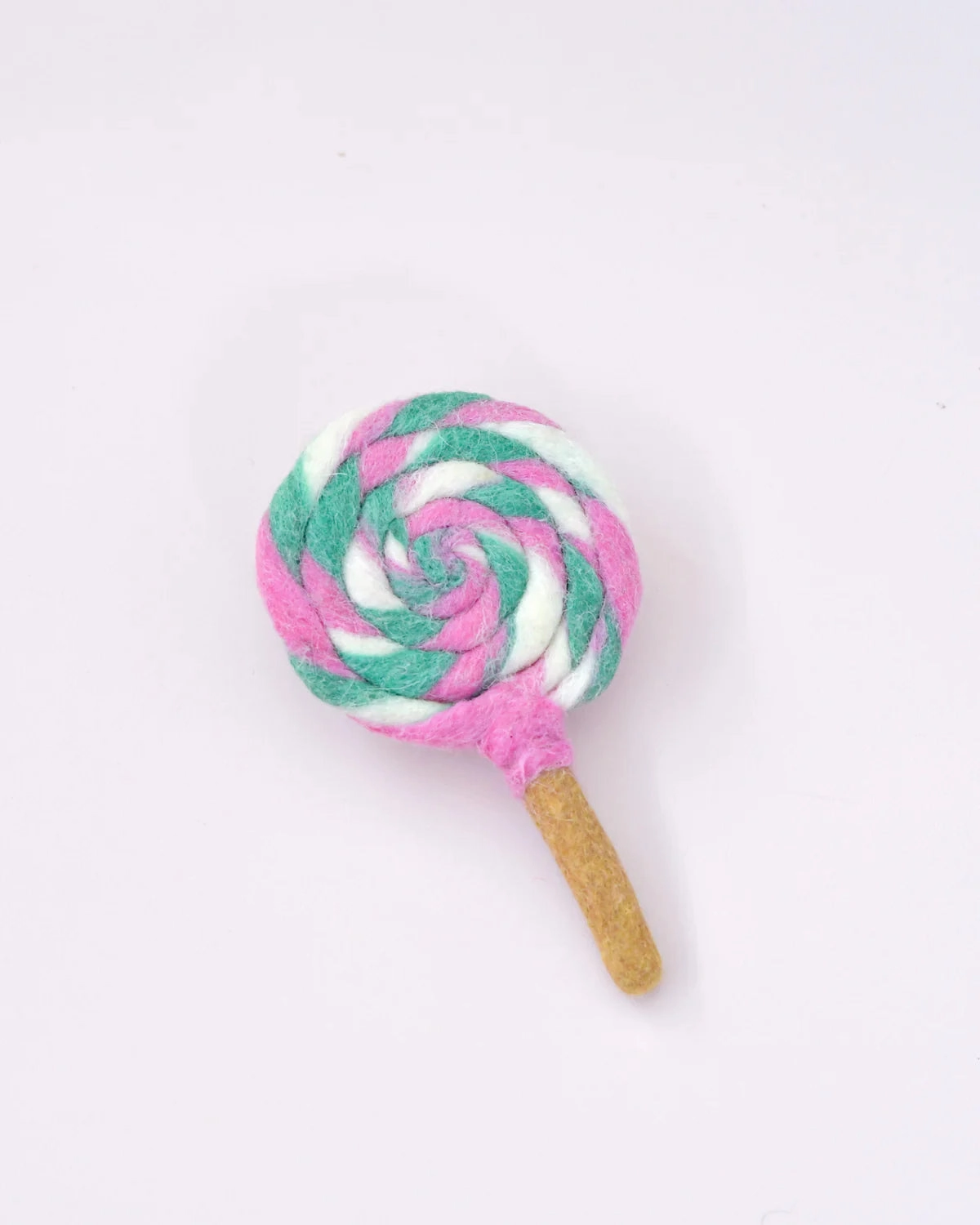 Sale Felt Colorful Pink and Green Swirl Lollipop