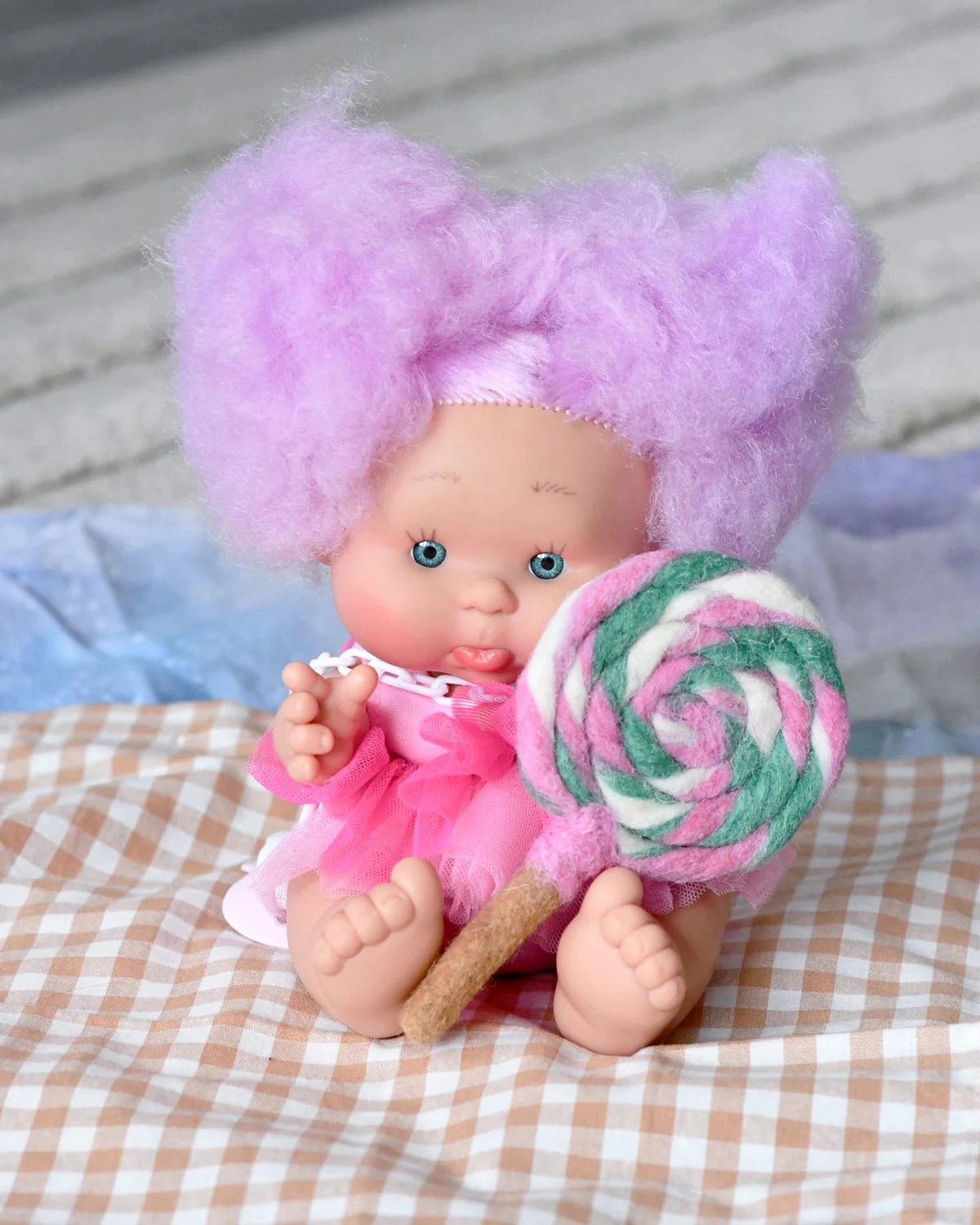Sale Felt Colorful Pink and Green Swirl Lollipop