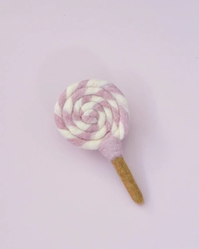 Sale Felt Pink and White Swirl Lollipop
