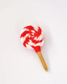 Sale Felt Red and White Swirl Lollipop