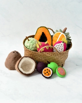 Sale Felt Tropical Fruits Play Food Set (Set of 11 pieces)