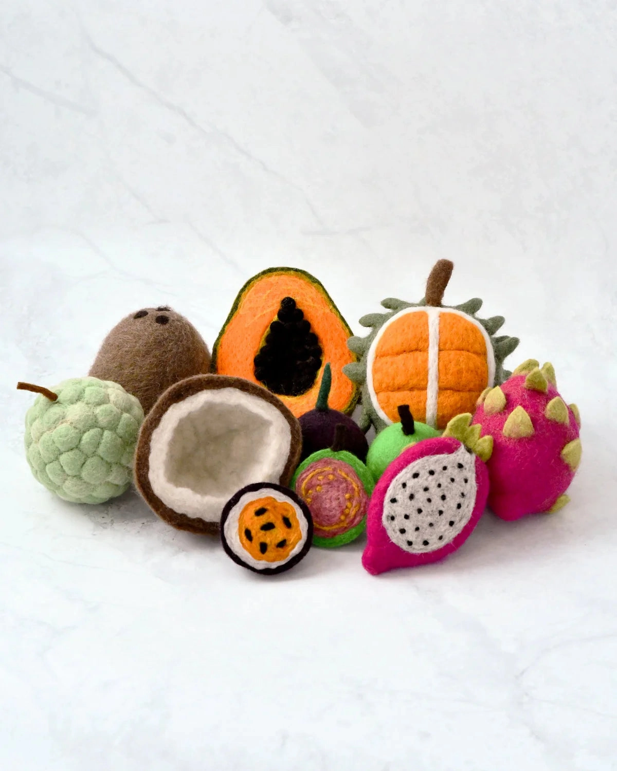 Sale Felt Tropical Fruits Play Food Set (Set of 11 pieces)