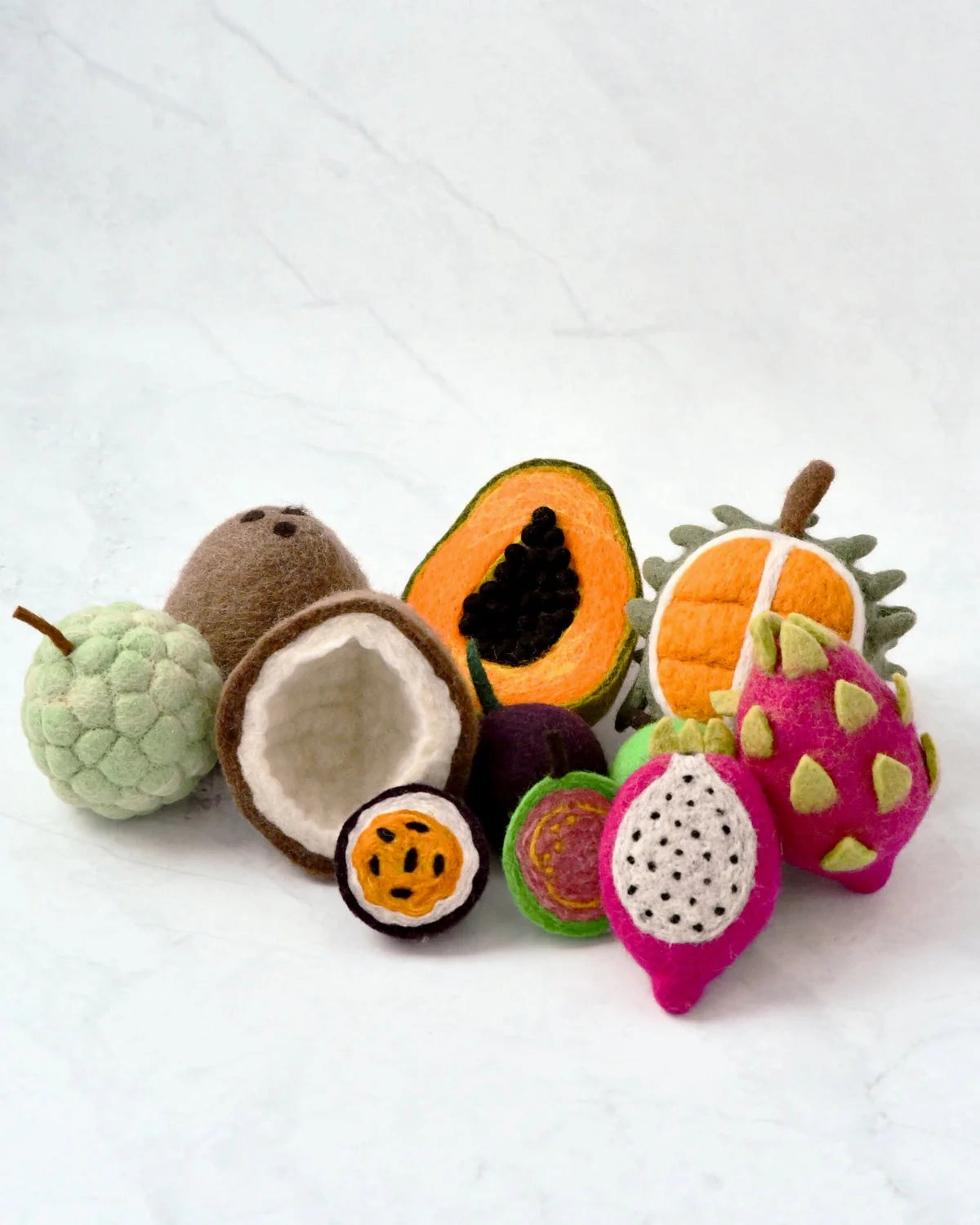 Sale Felt Tropical Fruits Play Food Set (Set of 11 pieces)