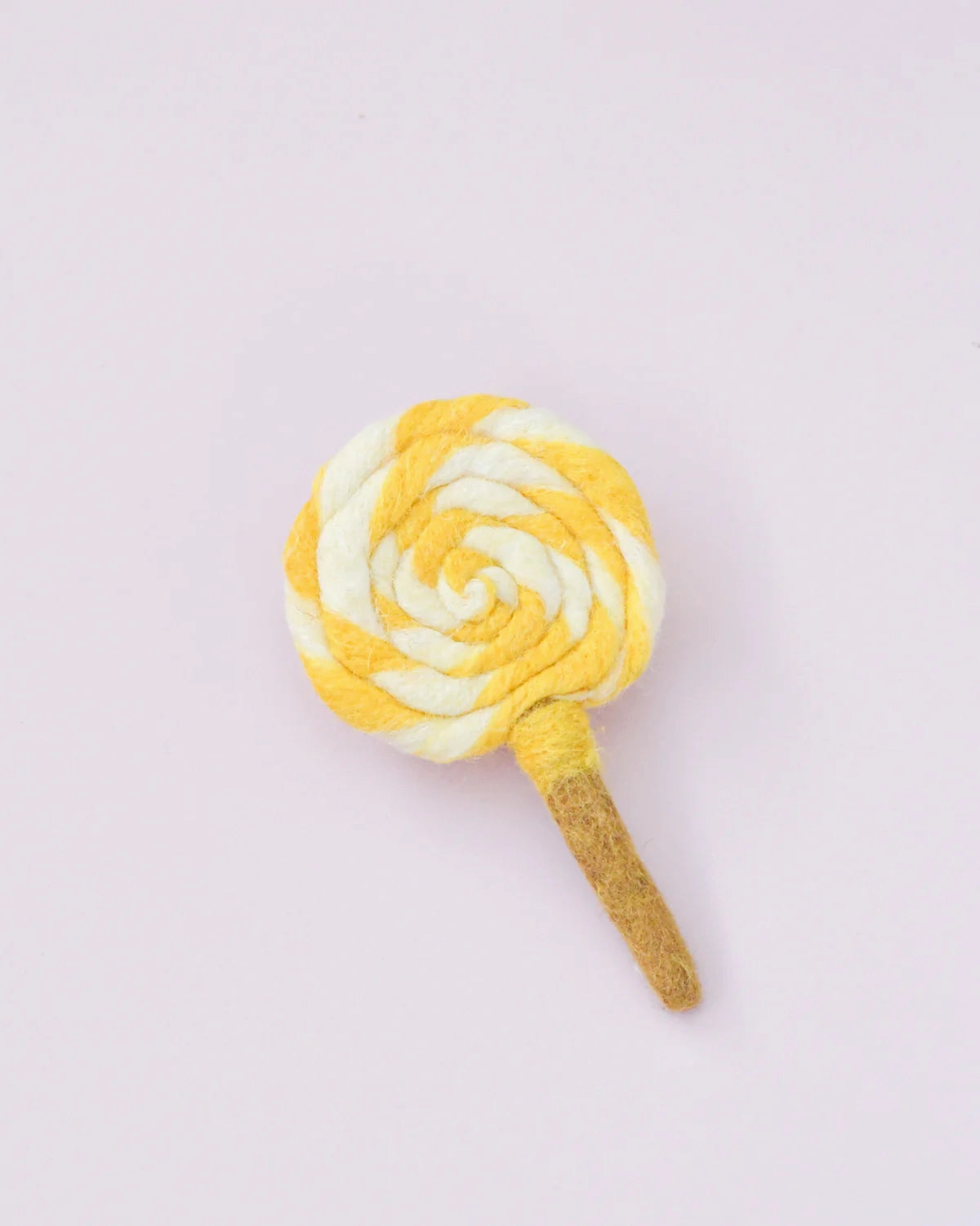 Sale Felt Yellow and White Swirl Lollipop