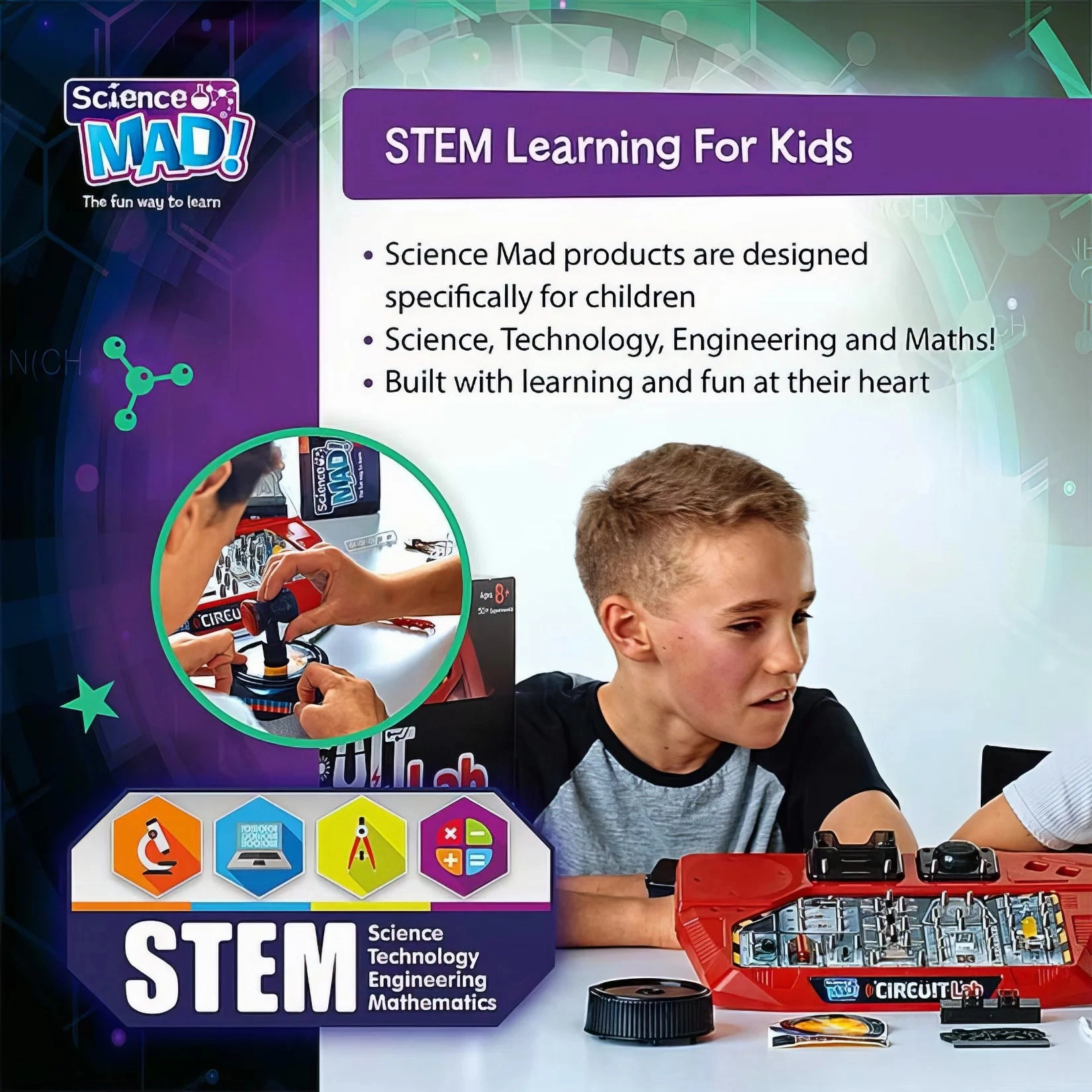 Science Mad Circuit Lab Kit with 50  Experiments