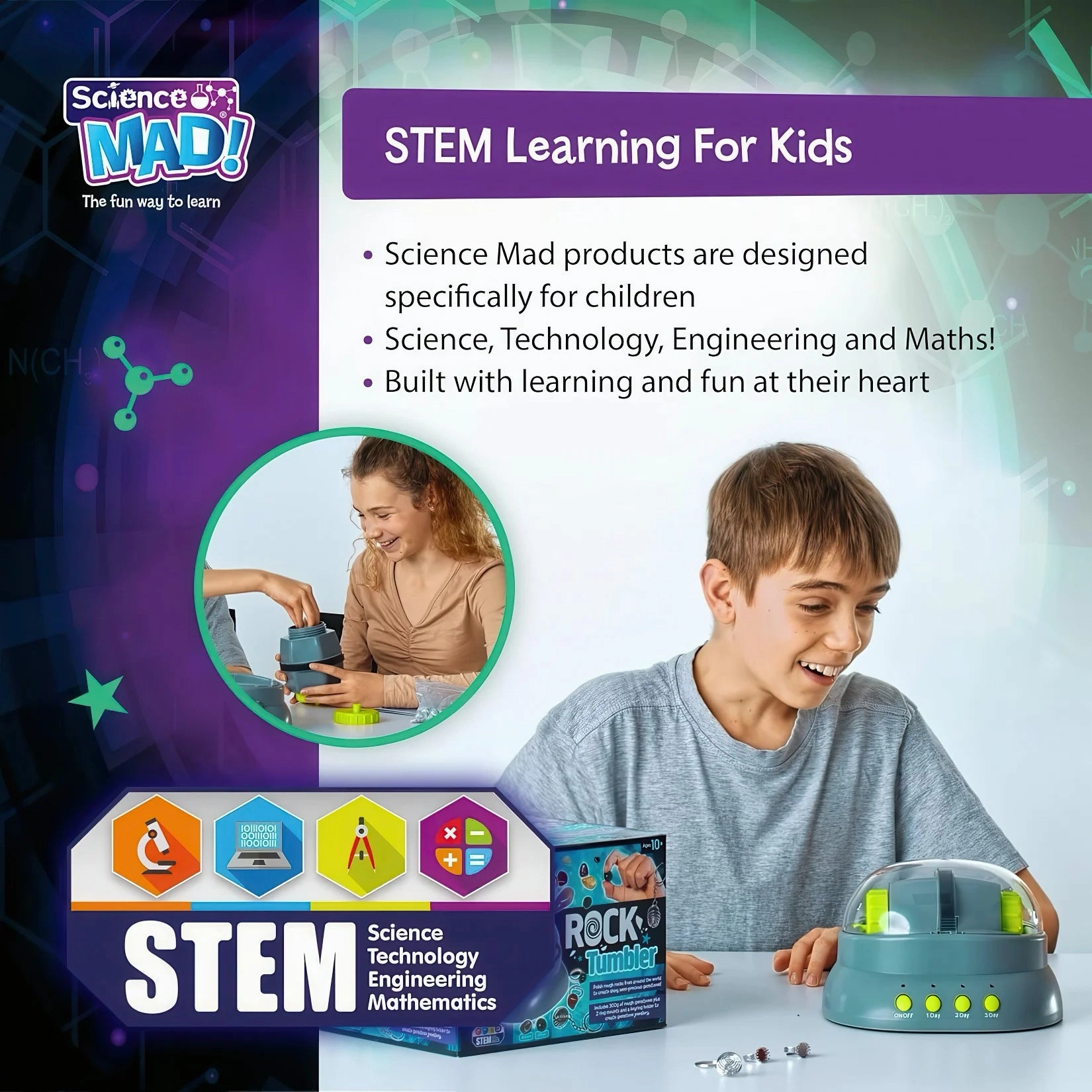 Science Mad Rock Tumbler Machine