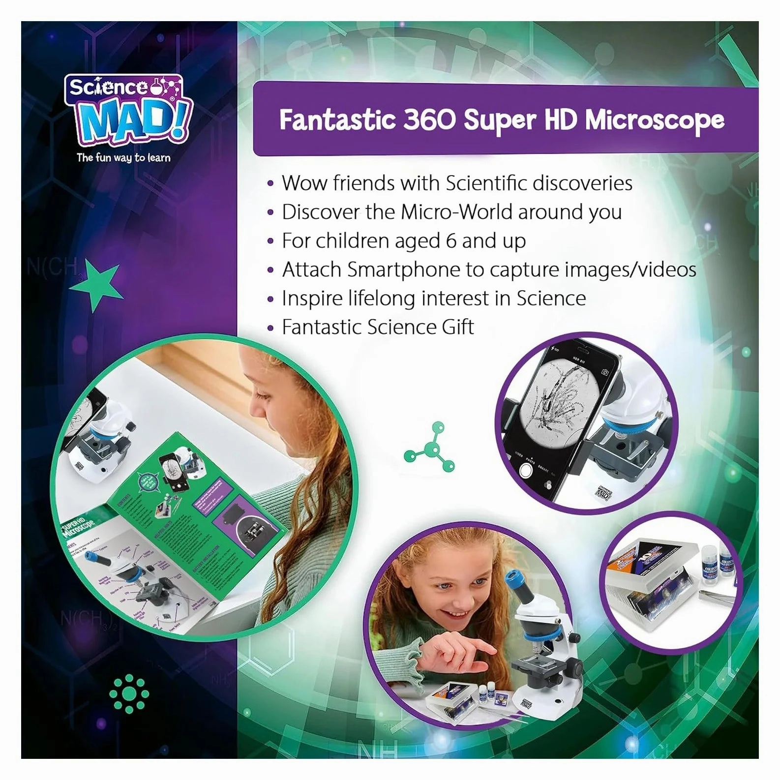 Science MAD! SM54-360 Super HD Microscope