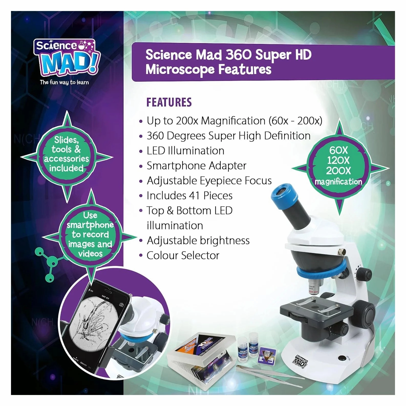Science MAD! SM54-360 Super HD Microscope