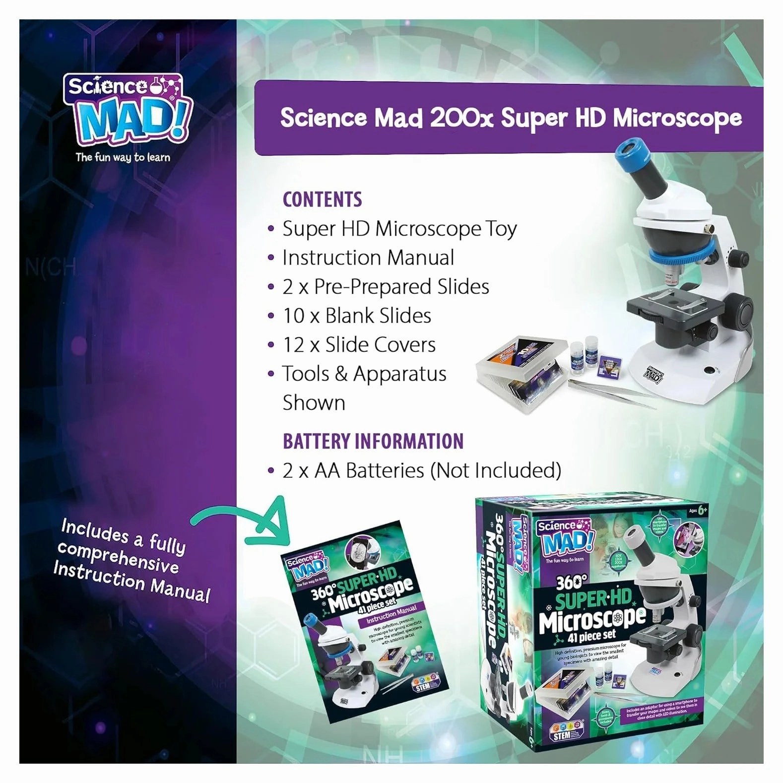 Science MAD! SM54-360 Super HD Microscope