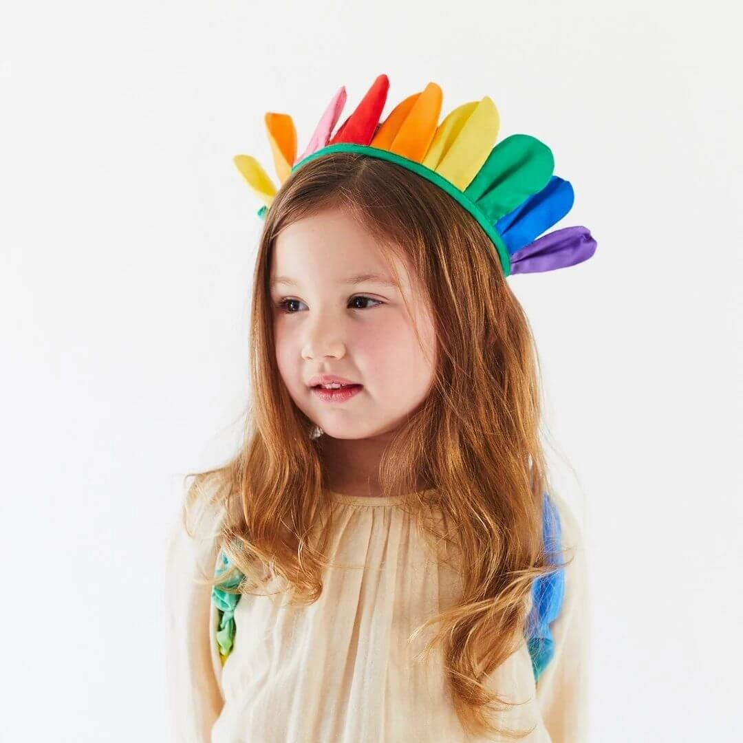 Silk Rainbow Petal Crown