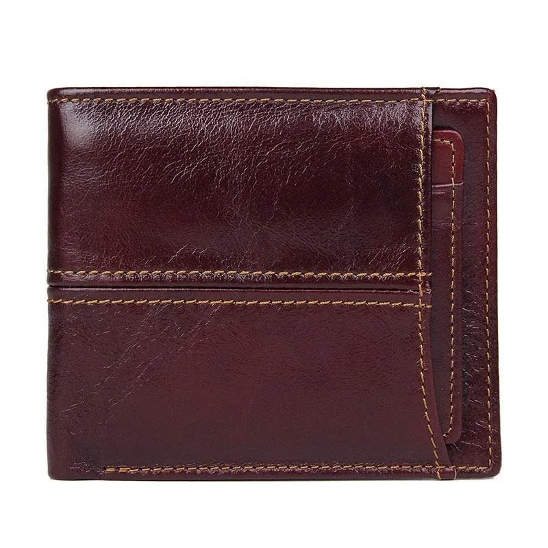 Simple Anti-Theft Leather Men's RFID billfold Wallet Multi-Card Wallet For Men