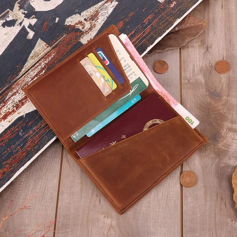 Slim RFID Men's Leather Bifold billfold Passport Wallet Travel Wallet Billfold Wallet For Men
