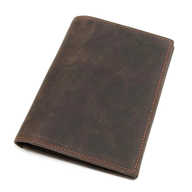 Slim RFID Men's Leather Bifold billfold Passport Wallet Travel Wallet Ticket Wallet For Men