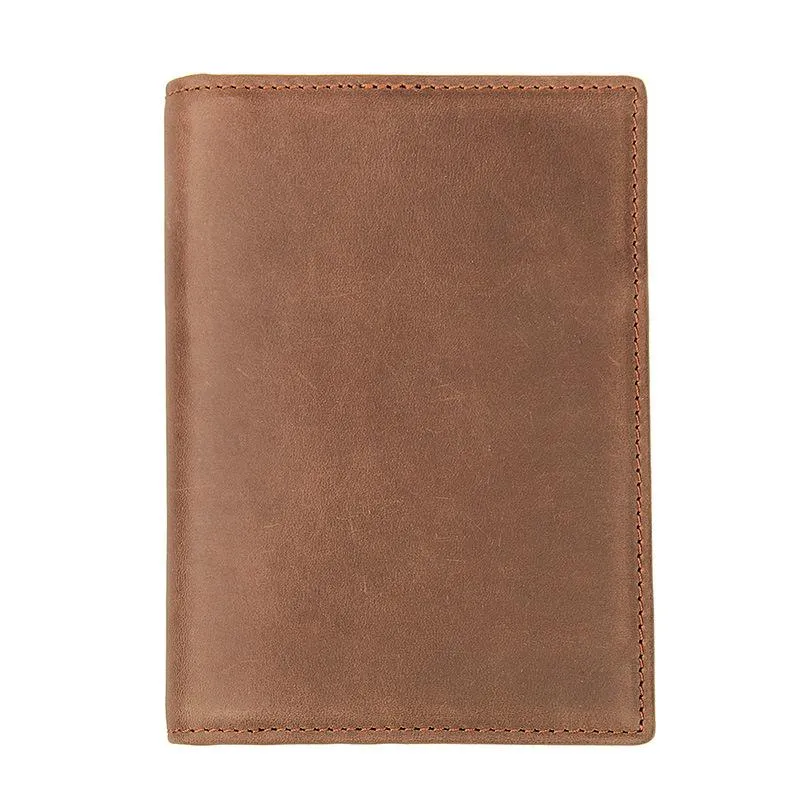 Slim RFID Men's Leather Bifold billfold Passport Wallet Travel Wallet Ticket Wallet For Men