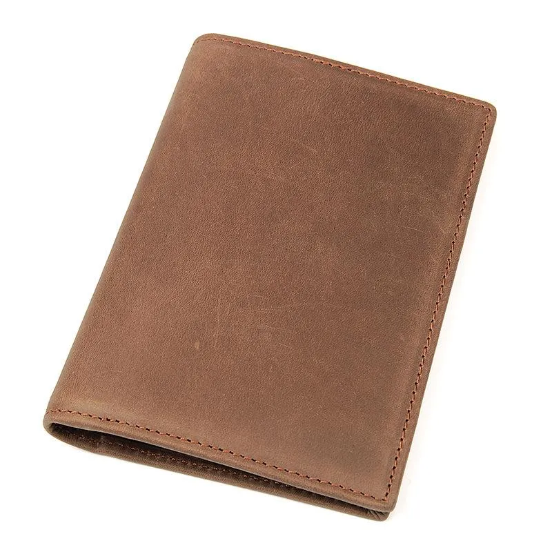 Slim RFID Men's Leather Bifold billfold Passport Wallet Travel Wallet Ticket Wallet For Men