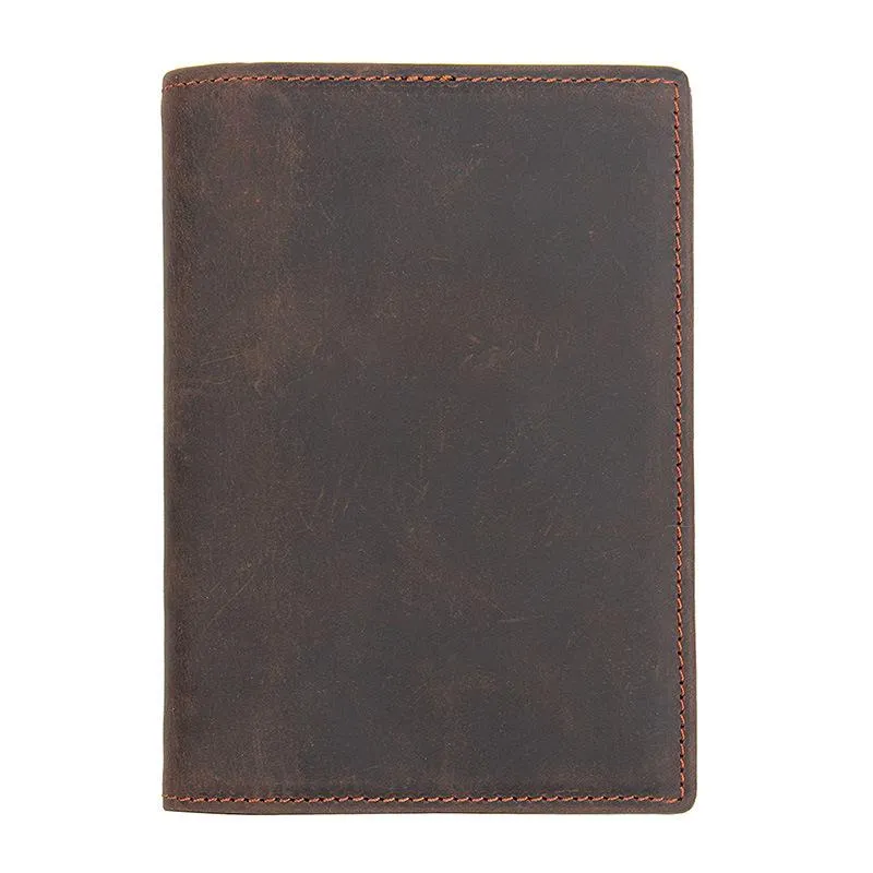 Slim RFID Men's Leather Bifold billfold Passport Wallet Travel Wallet Ticket Wallet For Men