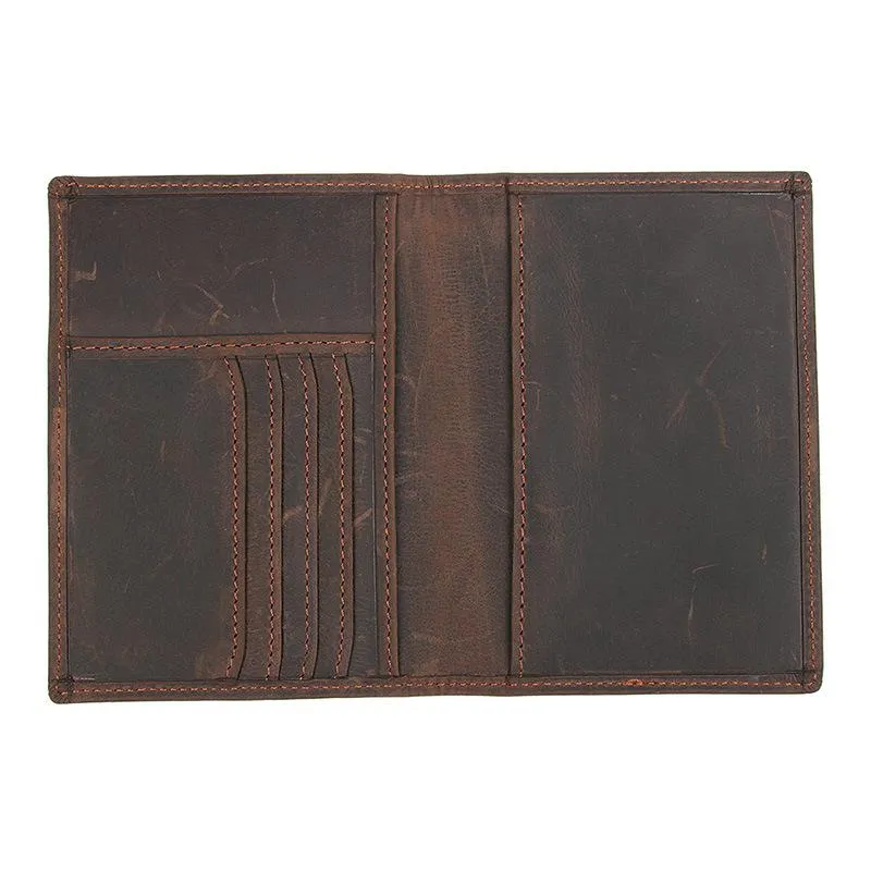 Slim RFID Men's Leather Bifold billfold Passport Wallet Travel Wallet Ticket Wallet For Men
