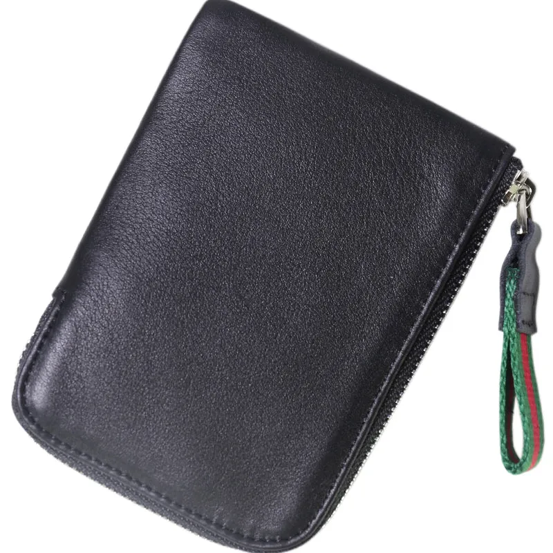Slim Women Fluorescence Green Leather Billfold Wallet Small Zip Coin Wallets Zipper Change Wallets For Women