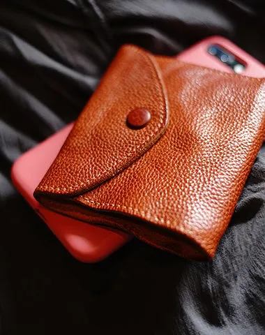 Slim Womens Black Leather Billfold Wallet Small Wallet with Coin Pocket Envelope Wallet for Ladies