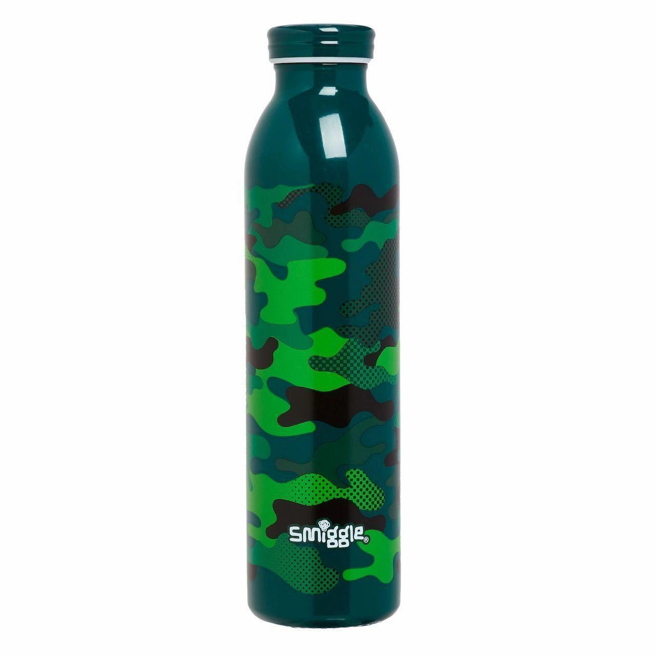 SMIGGLE Budz Slimline Stainless Steel Drink Bottle, Camouflage Print