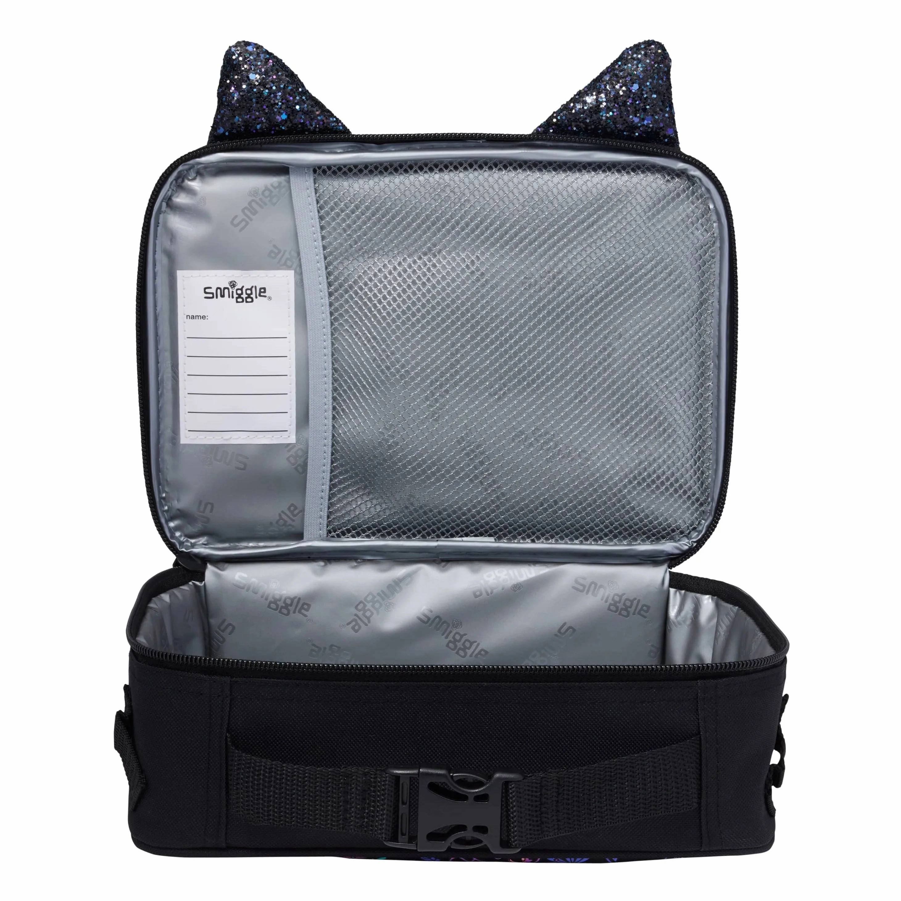 Smiggle Eclipse Oblong Attach Lunchbox - Black Mix