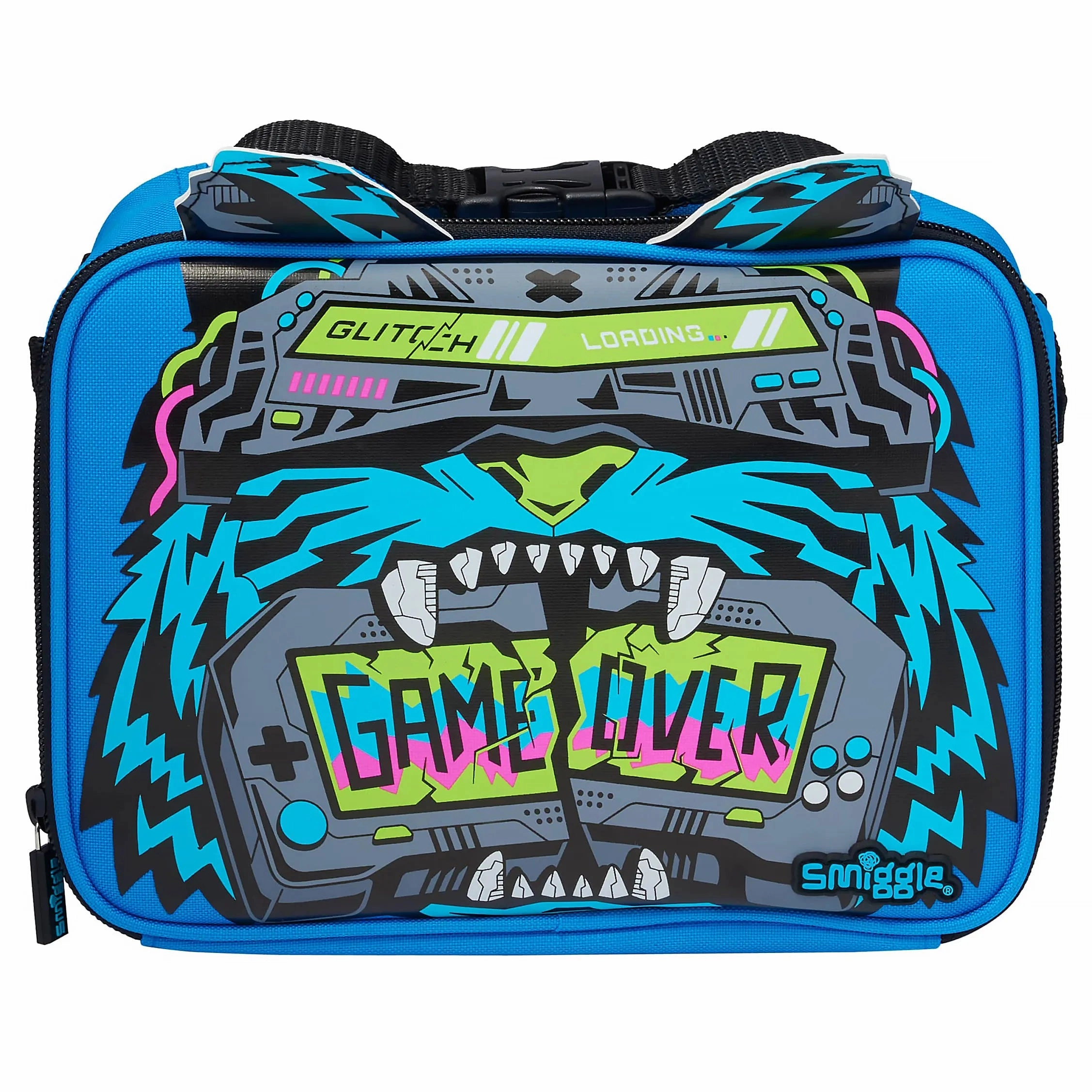 Smiggle Eclipse Oblong Attach Lunchbox - Mid Blue