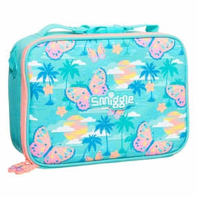 SMIGGLE Explore Attachable Square Lunchbox, Blue-Pink