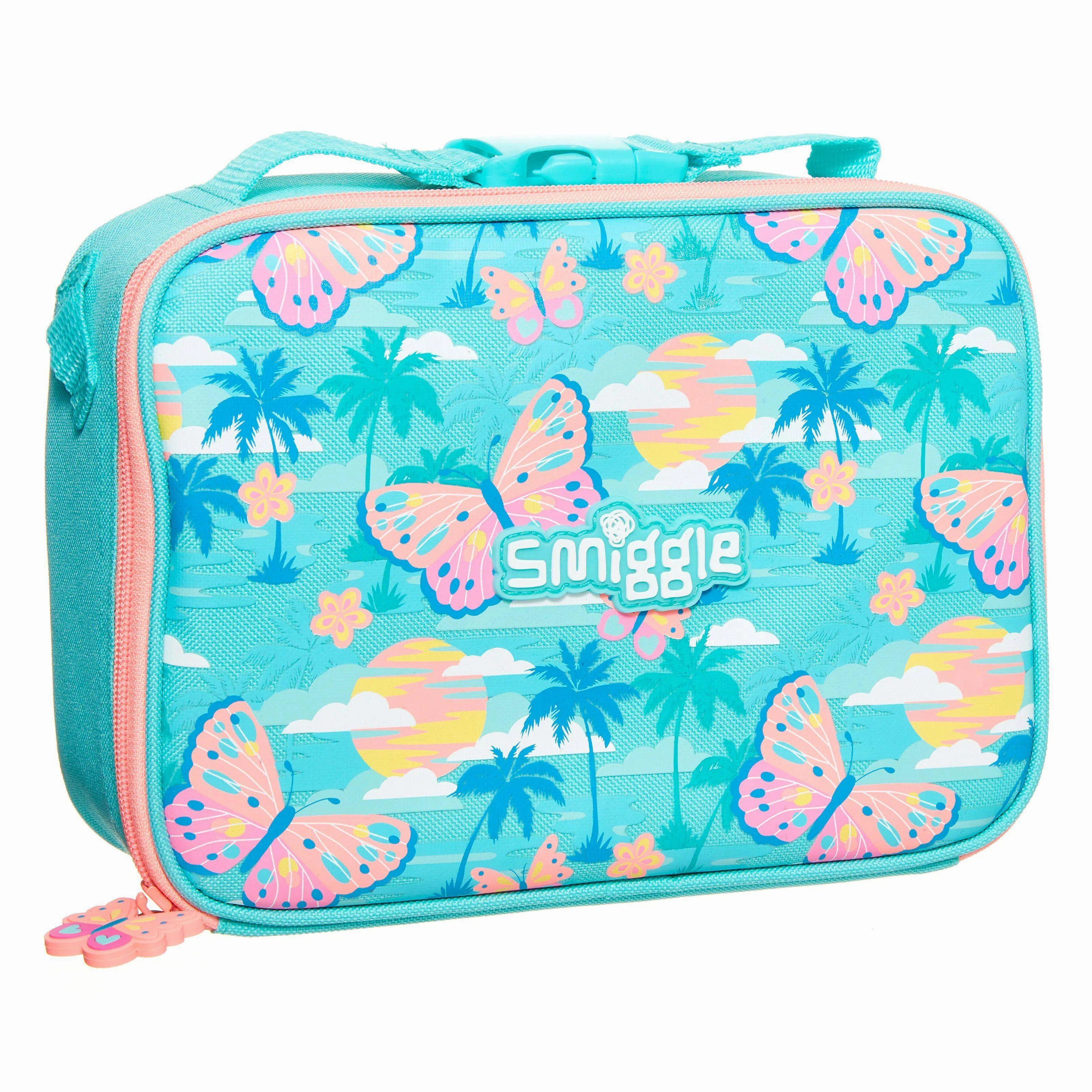 SMIGGLE Explore Attachable Square Lunchbox, Blue-Pink