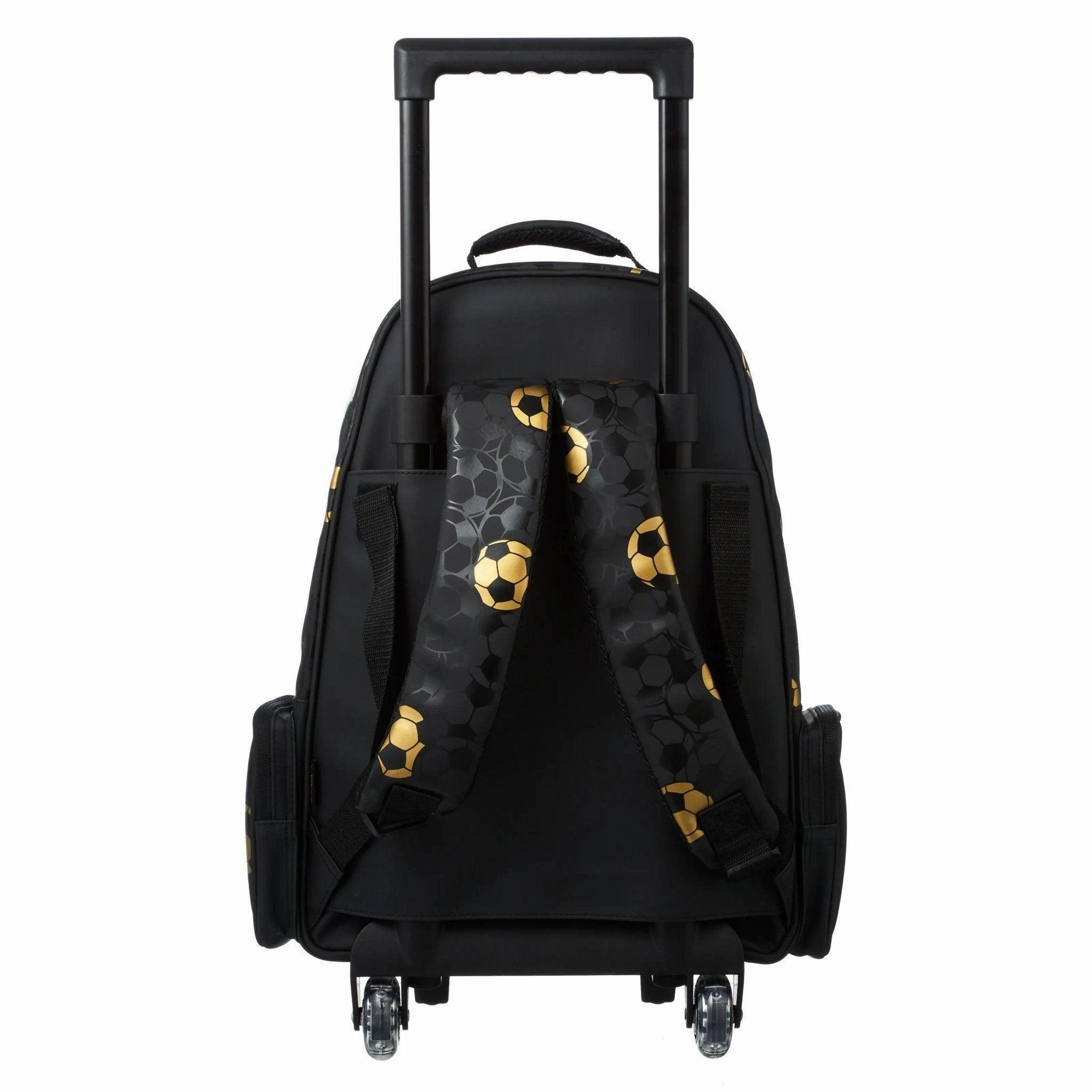 SMIGGLE Gold Trolley Kids Travel Backpack with Motion Activated Light Up Wheels