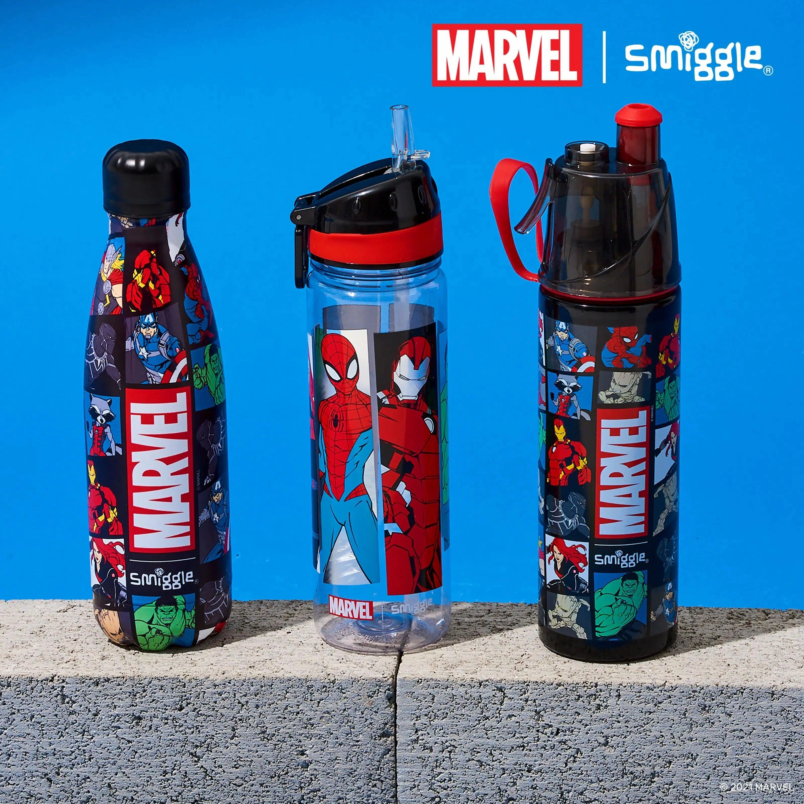 SMIGGLE Marvel Drink Up Plastic Bottle 650Ml - Black