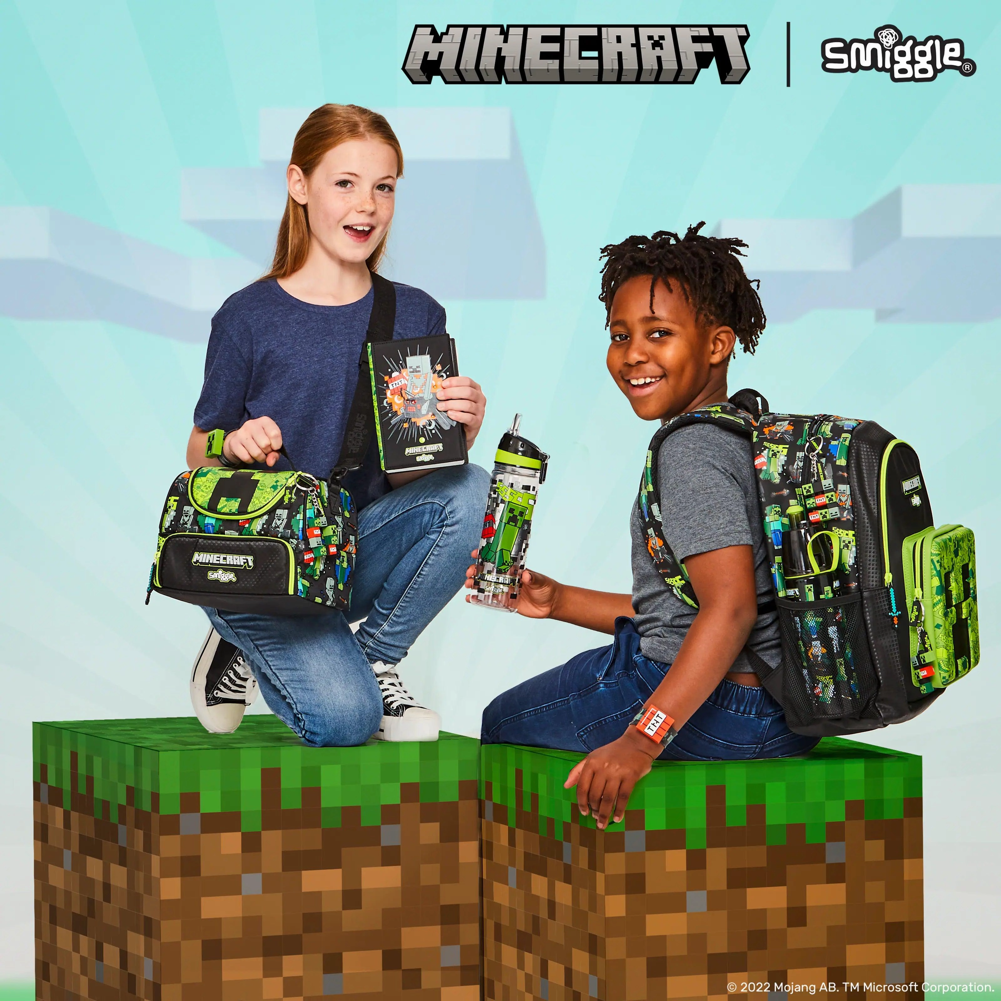 SMIGGLE Minecraft Drink Up Plastic Bottle 650Ml