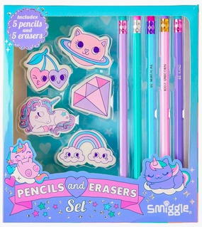 SMIGGLE Pencils And Erasers Set Gift Box