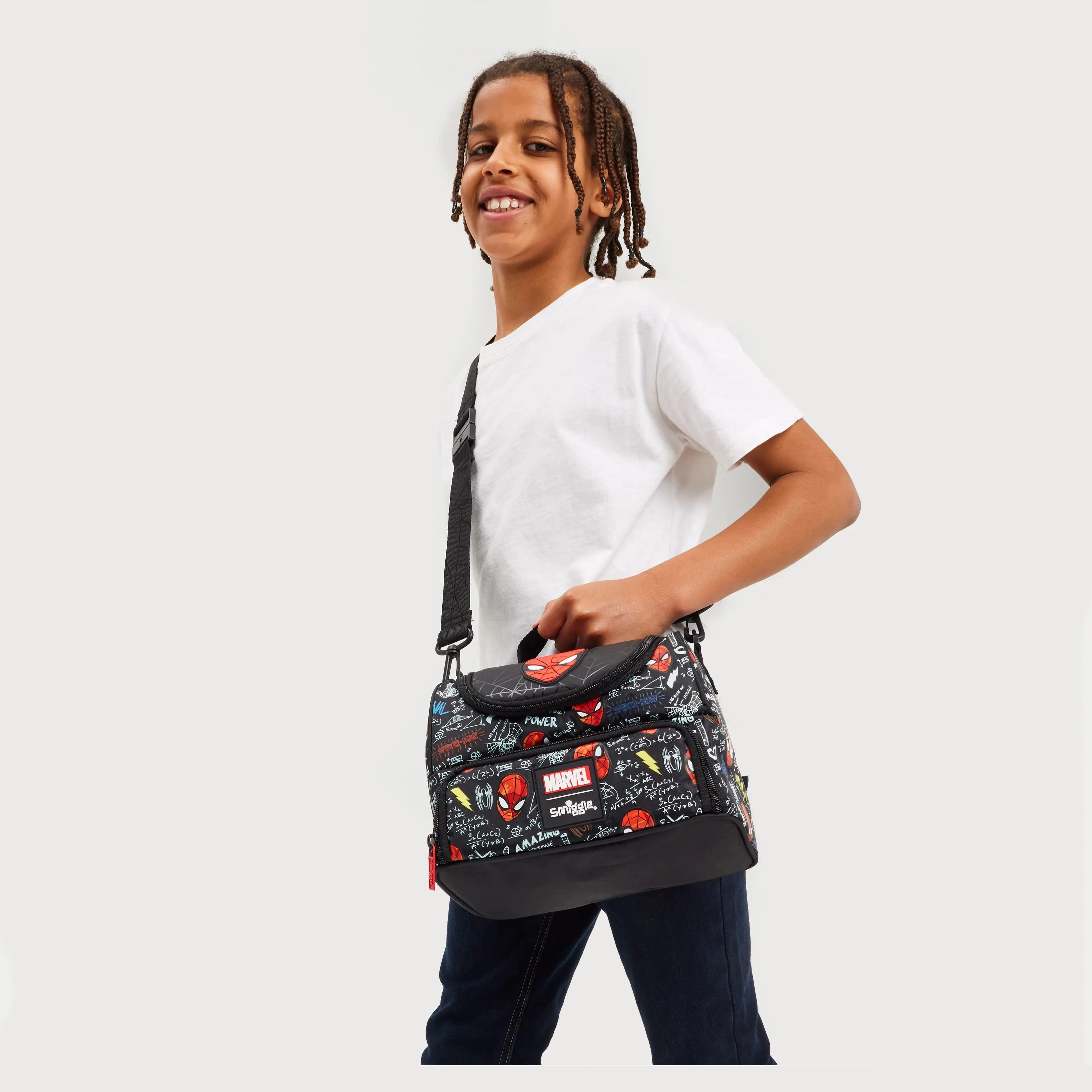 Smiggle Spider-Man Double Pocket Lunchbox With Strap
