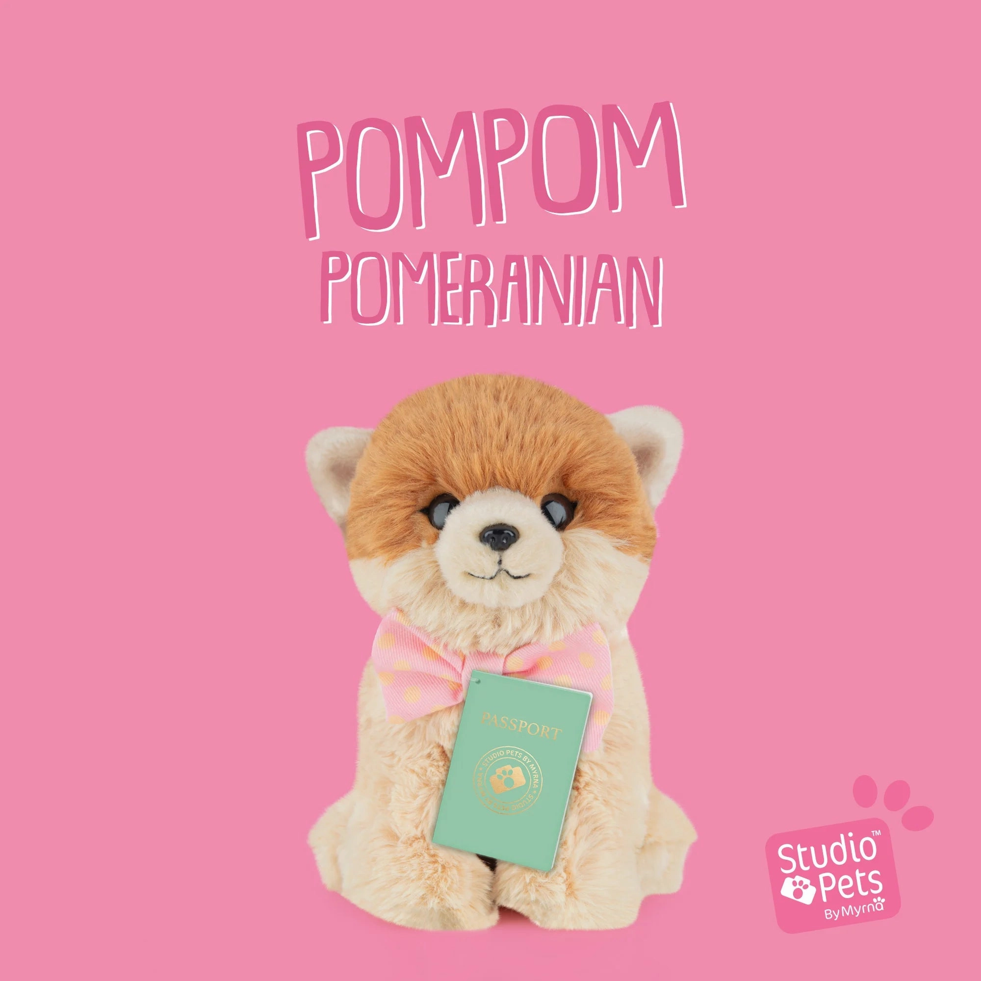 Studio Pets PomPom Pomeranian 16cm Plush