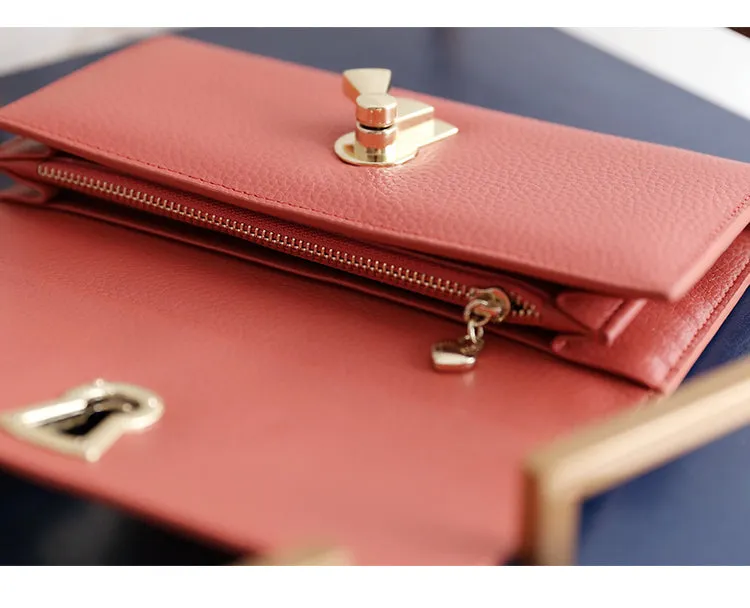 Stylish Leather Womens Bifold Long Wallet for Women Clutch Wallet