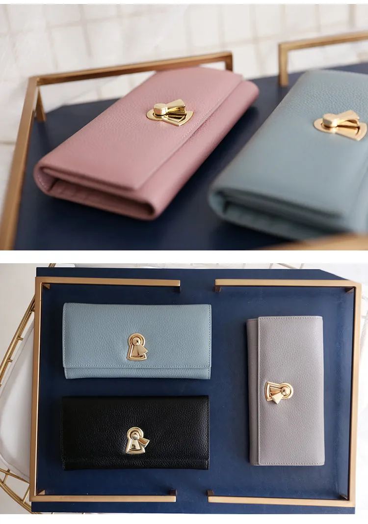 Stylish Leather Womens Bifold Long Wallet for Women Clutch Wallet