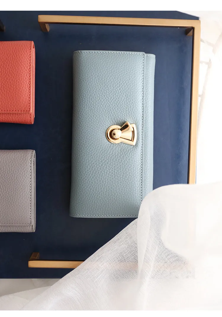 Stylish Leather Womens Bifold Long Wallet for Women Clutch Wallet