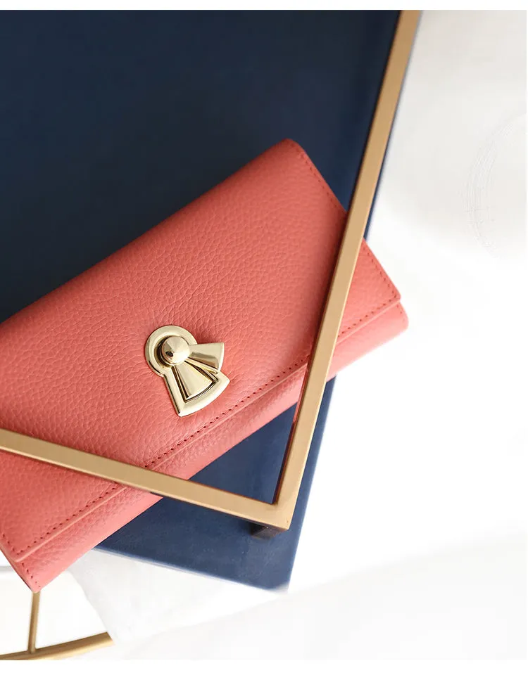 Stylish Leather Womens Bifold Long Wallet for Women Clutch Wallet