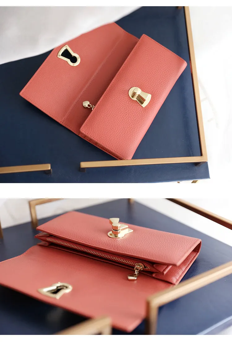 Stylish Leather Womens Bifold Long Wallet for Women Clutch Wallet