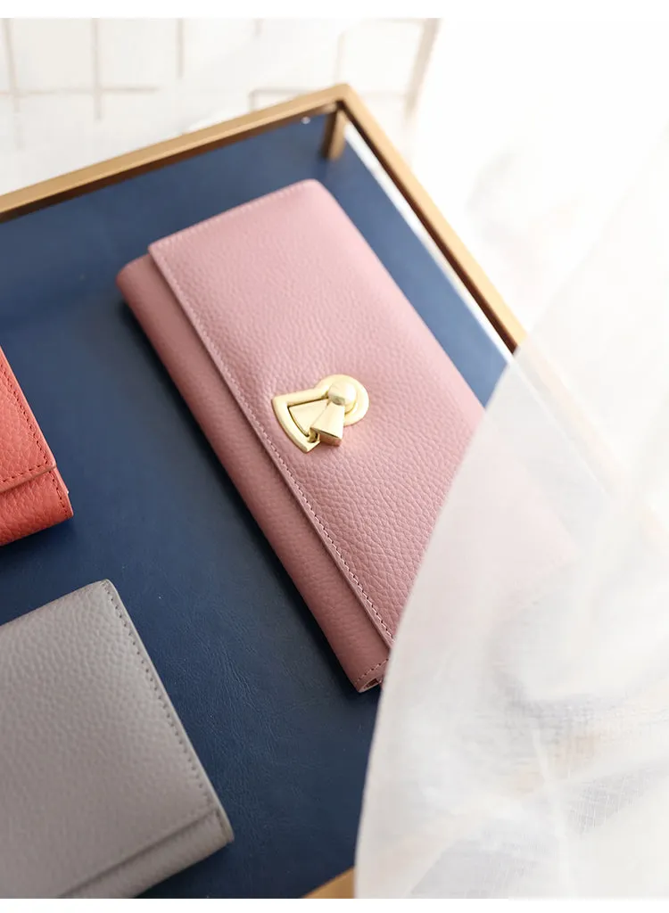 Stylish Leather Womens Bifold Long Wallet for Women Clutch Wallet