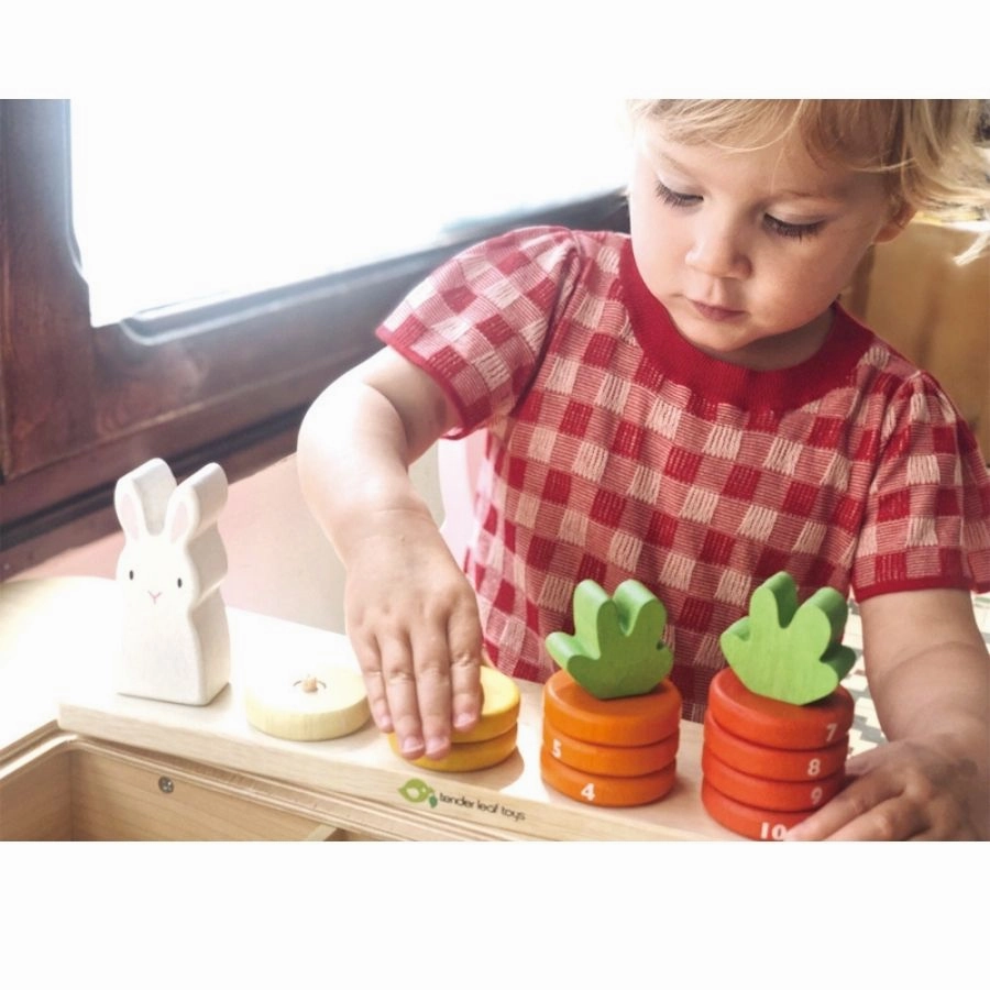 Tender Leaf Toys - Counting Carrots Wooden Stacker