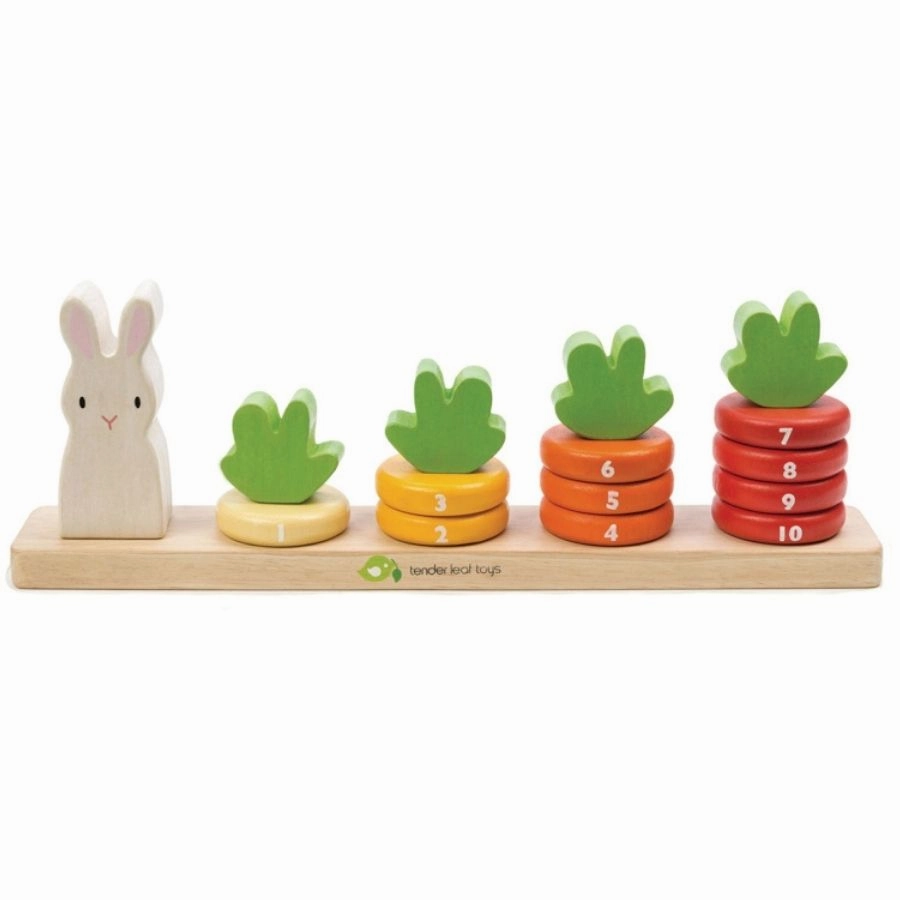Tender Leaf Toys - Counting Carrots Wooden Stacker