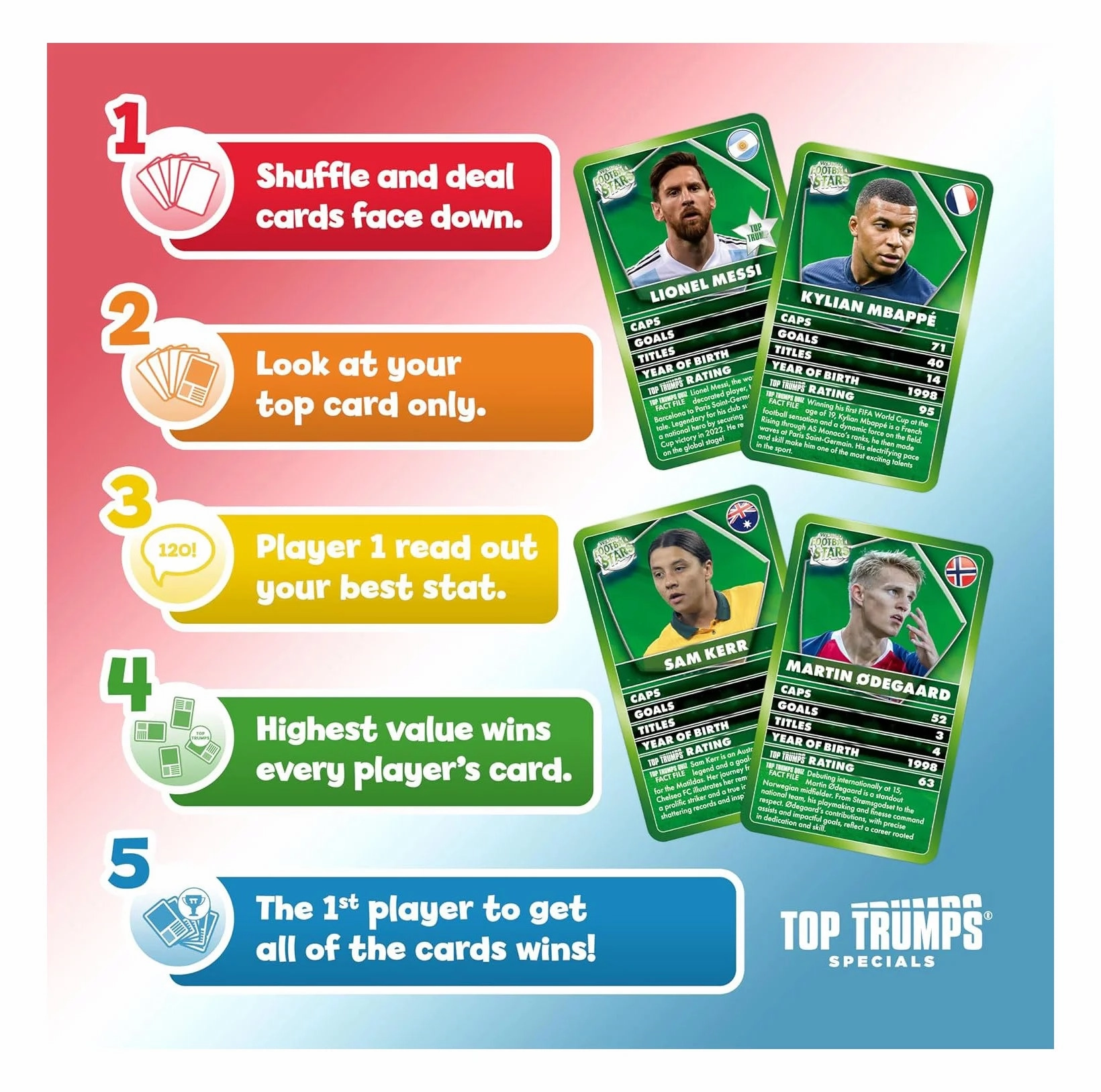 Top Trumps World Football Stars Specials Card Game Green