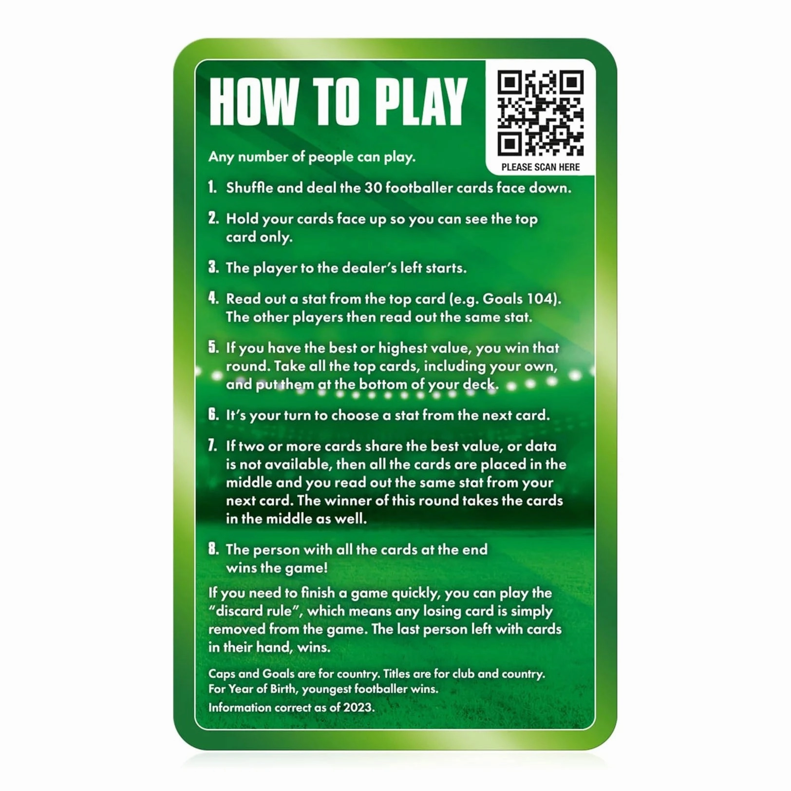 Top Trumps World Football Stars Specials Card Game Green